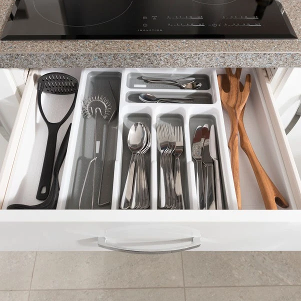 Addis White & Grey Extendable Drawer Organiser 4 Addis White & Grey Extendable Drawer Organiser - Image 2