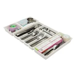 Addis White & Grey Extendable Drawer Organiser 8 Addis White & Grey Extendable Drawer Organiser -Home Luxe Studio 30861768 alt02