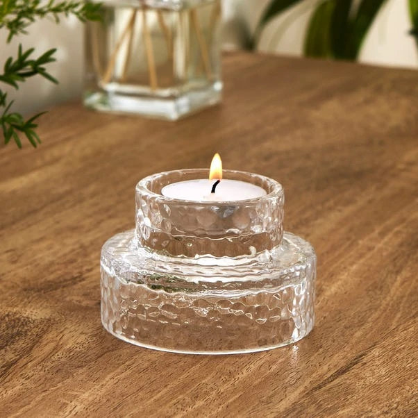 Mottled Glass Tealight Holder 3 Mottled Glass Tealight Holder