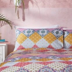 Global Patchwork Duvet Cover And Pillowcase Set 36 Global Patchwork Duvet Cover And Pillowcase Set -Home Luxe Studio 30862359 alt06