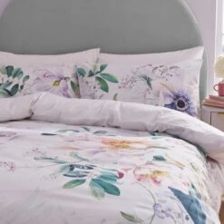 Tansy Floral Cotton Sateen Duvet Cover And Pillowcase Set -Home Luxe Studio 30862379 alt01