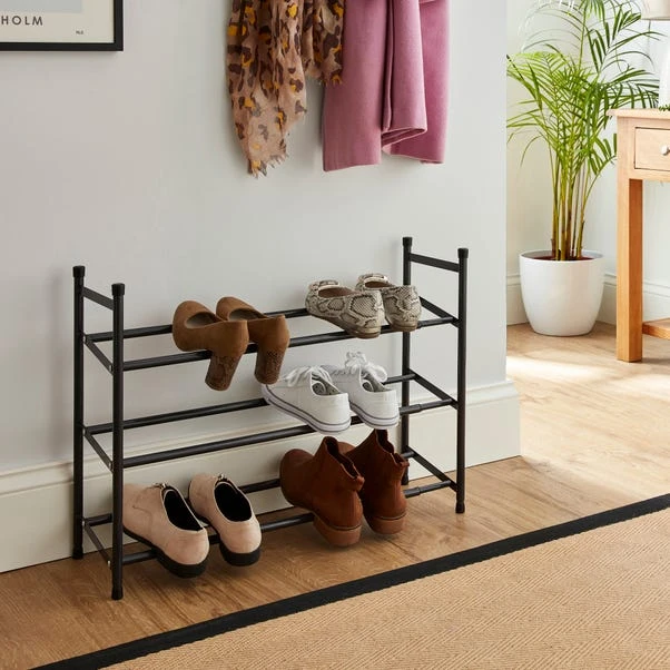 3 Tier Extendable Metal Shoe Rack 4 3 Tier Extendable Metal Shoe Rack - Image 2