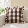 Frilled Check Cushion Pinecone -Home Luxe Studio 30864075