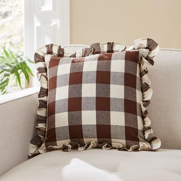 Frilled Check Cushion Pinecone 3 Frilled Check Cushion Pinecone
