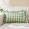 Frilled Gingham Cushion Green 2 Frilled Gingham Cushion Green -Home Luxe Studio 30864076