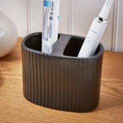 Ceramic Ribbed Electric Toothbrush Holder -Home Luxe Studio 30864814 alt01