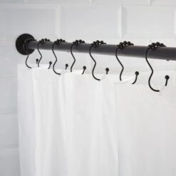 Pack Of 12 3-Shaped Shower Curtain Rings