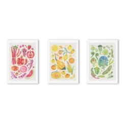 Set Of 3 East End Prints Harvest Of Fruit & Vegetables Gallery Wall Framed Prints 39 Set Of 3 East End Prints Harvest Of Fruit & Vegetables Gallery Wall Framed Prints -Home Luxe Studio 30865493 alt01