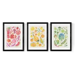 Set Of 3 East End Prints Harvest Of Fruit & Vegetables Gallery Wall Framed Prints 37 Set Of 3 East End Prints Harvest Of Fruit & Vegetables Gallery Wall Framed Prints -Home Luxe Studio 30865494 alt01