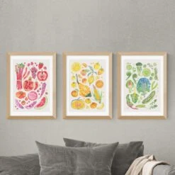 Set Of 3 East End Prints Harvest Of Fruit & Vegetables Gallery Wall Framed Prints 26 Set Of 3 East End Prints Harvest Of Fruit & Vegetables Gallery Wall Framed Prints -Home Luxe Studio 30865499