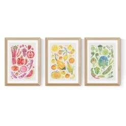 Set Of 3 East End Prints Harvest Of Fruit & Vegetables Gallery Wall Framed Prints 27 Set Of 3 East End Prints Harvest Of Fruit & Vegetables Gallery Wall Framed Prints -Home Luxe Studio 30865499 alt01