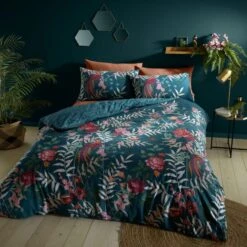 Catherine Lansfield Tropical Floral Birds Reversible Green Duvet Cover & Pillowcase Set 18 Catherine Lansfield Tropical Floral Birds Reversible Green Duvet Cover & Pillowcase Set -Home Luxe Studio 30867156