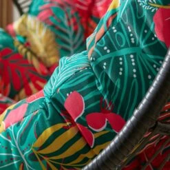 Black Egg Chair With Tropical Cushion 8 Black Egg Chair With Tropical Cushion -Home Luxe Studio 30867482 alt02