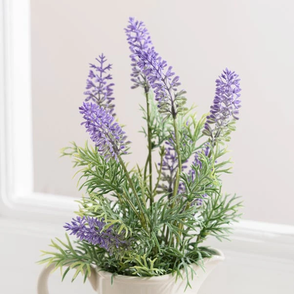 Artificial Lavender In Cream Ceramic Jug 4 Artificial Lavender In Cream Ceramic Jug - Image 2