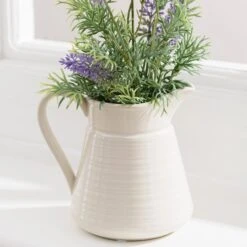 Artificial Lavender In Cream Ceramic Jug 8 Artificial Lavender In Cream Ceramic Jug -Home Luxe Studio 30869587 alt02