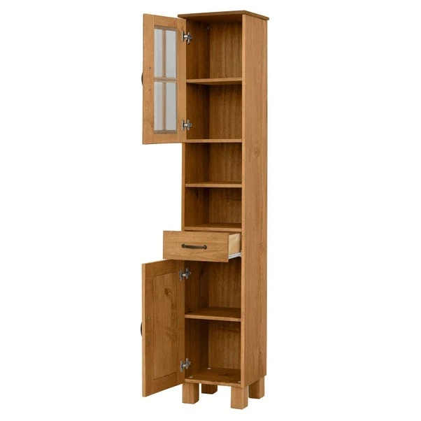 Harlow Oak Effect Tallboy Storage Unit 4 Harlow Oak Effect Tallboy Storage Unit - Image 2