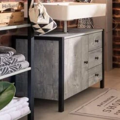 Colton Undersink Unit, Concrete Effect -Home Luxe Studio 30869870 alt04