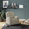Taylor Chunky Chenille Manual Recliner Armchair, Dark Natural 1 Taylor Chunky Chenille Manual Recliner Armchair, Dark Natural -Home Luxe Studio 30869878