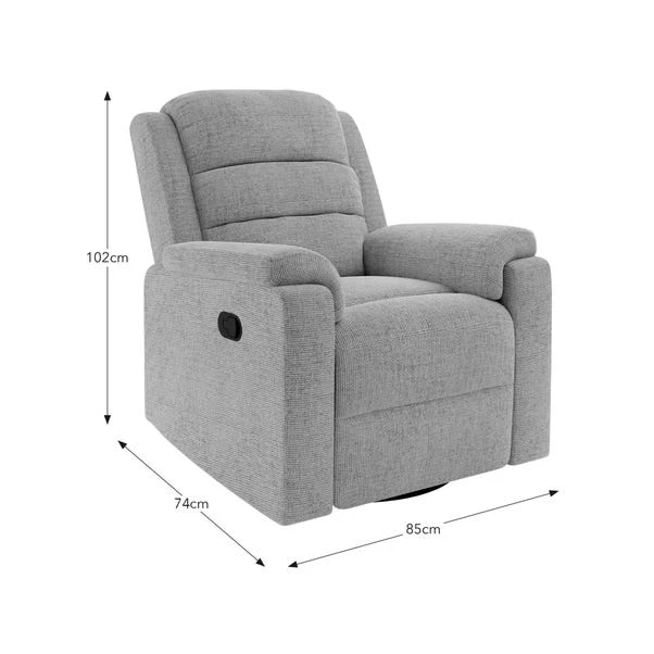 Taylor Chunky Chenille Manual Recliner Armchair, Dark Natural 8 Taylor Chunky Chenille Manual Recliner Armchair, Dark Natural - Image 6