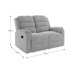 Taylor Chunky Chenille Manual Recliner 2 Seater Sofa, Dark Natural -Home Luxe Studio 30869879 alt09