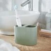 Ceramic Ribbed Electric Toothbrush Holder 2 Ceramic Ribbed Electric Toothbrush Holder -Home Luxe Studio 30870196