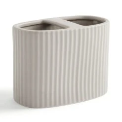 Ceramic Ribbed Electric Toothbrush Holder -Home Luxe Studio 30870206 alt02