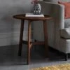 Mabie Walnut Round Side Table 1 Mabie Walnut Round Side Table -Home Luxe Studio 30870259