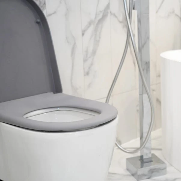 Thermoplast Dove Grey Soft Close D Shape Toilet Seat 4 Thermoplast Dove Grey Soft Close D Shape Toilet Seat - Image 2
