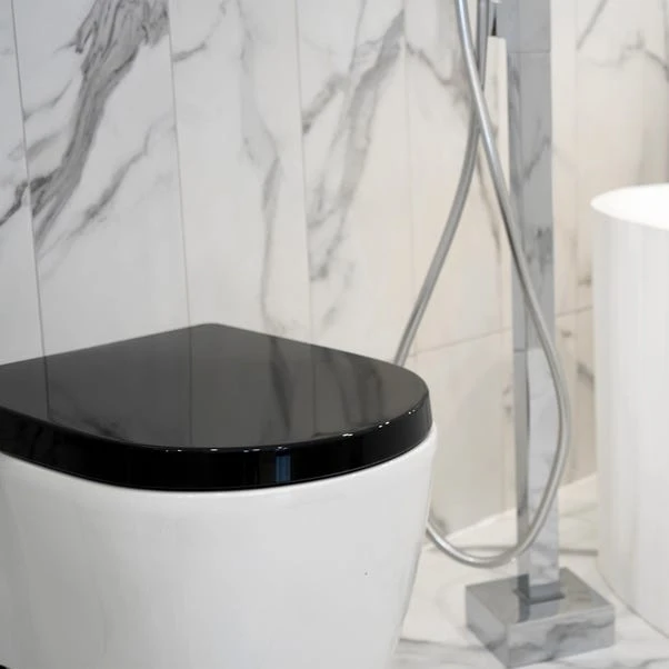 Thermoplast Black Soft Close D Shape Toilet Seat 3 Thermoplast Black Soft Close D Shape Toilet Seat