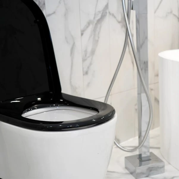 Thermoplast Black Soft Close D Shape Toilet Seat 4 Thermoplast Black Soft Close D Shape Toilet Seat - Image 2