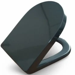 Thermoplast Black Soft Close D Shape Toilet Seat 7 Thermoplast Black Soft Close D Shape Toilet Seat -Home Luxe Studio 30870603 alt03