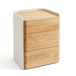 Reggie 3 Drawer Bedside Table, Oak Effect 12 Reggie 3 Drawer Bedside Table, Oak Effect -Home Luxe Studio 30871517 alt08