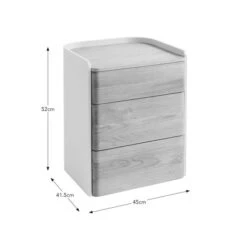 Reggie 3 Drawer Bedside Table, Oak Effect 13 Reggie 3 Drawer Bedside Table, Oak Effect -Home Luxe Studio 30871517 alt09