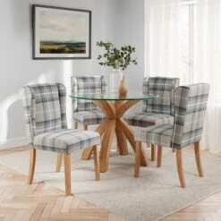 Oswald Set Of 2 Dining Chairs, Country Check -Home Luxe Studio 30872516 alt01
