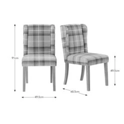 Oswald Set Of 2 Dining Chairs, Country Check -Home Luxe Studio 30872516 alt09