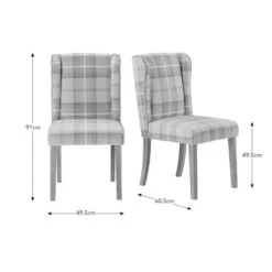 Oswald Set Of 2 Dining Chairs, Country Check -Home Luxe Studio 30872520 alt09