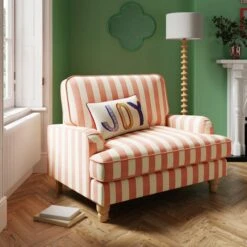 Beatrice Woven Stripe Snuggle Chair -Home Luxe Studio 30873458