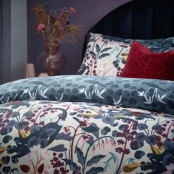Furn. Midnight Panther Duvet Cover And Pillowcase Set Dusky Blue 8 Furn. Midnight Panther Duvet Cover And Pillowcase Set Dusky Blue -Home Luxe Studio 30876813 alt02