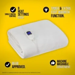 Zanussi Washable Electric Blanket Mattress Protector With Fitted Skirt 10 Zanussi Washable Electric Blanket Mattress Protector With Fitted Skirt -Home Luxe Studio 30877313 alt01