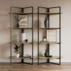 Ramson Tall And Wide Shelving Unit, Oak And Black 2 Ramson Tall And Wide Shelving Unit, Oak And Black -Home Luxe Studio 30878042