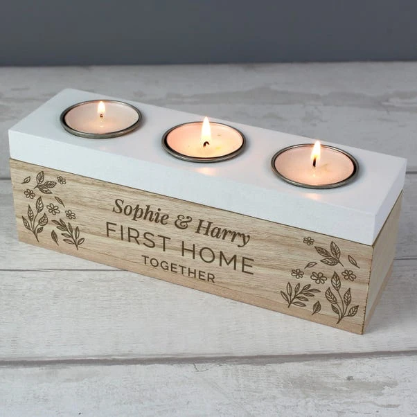 Personalised Floral Triple Tealight Box 5 Personalised Floral Triple Tealight Box - Image 3