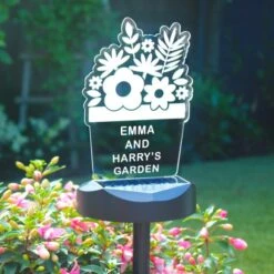 Personalised Plant Pot Outdoor Solar LED Light