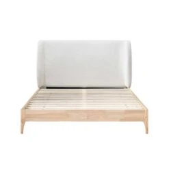 Halfden Wooden Bed Frame, Boucle 37 Halfden Wooden Bed Frame, Boucle -Home Luxe Studio 30879440 alt08