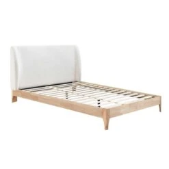 Halfden Wooden Bed Frame, Boucle 27 Halfden Wooden Bed Frame, Boucle -Home Luxe Studio 30879510 alt07