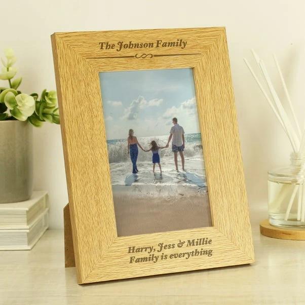 Personalised Formal Oak Effect Portrait Photo Frame 3 Personalised Formal Oak Effect Portrait Photo Frame