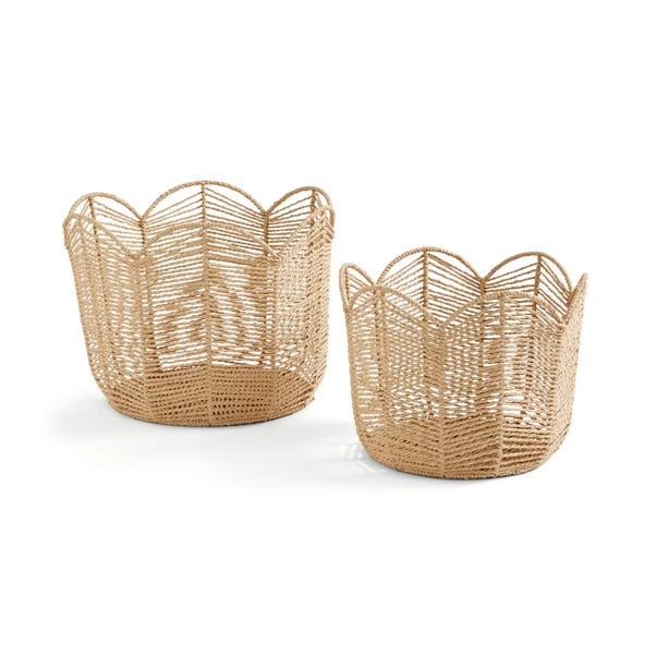 Set Of 2 Scalloped Paper Rope Baskets 6 Set Of 2 Scalloped Paper Rope Baskets - Image 4