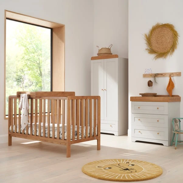 Tutti Bambini 3 Piece Oak Malmo Cot Bed And Rio Furniture Set 3 Tutti Bambini 3 Piece Oak Malmo Cot Bed And Rio Furniture Set