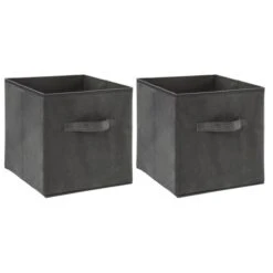 Mix And Modul Set Of 2 Velvet Cube Storage Boxes