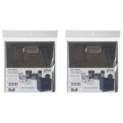 Mix And Modul Set Of 2 Linen Effect Cube Storage Boxes 29 Mix And Modul Set Of 2 Linen Effect Cube Storage Boxes -Home Luxe Studio 30885516 alt01