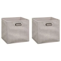 Mix And Modul Set Of 2 Linen Effect Cube Storage Boxes 21 Mix And Modul Set Of 2 Linen Effect Cube Storage Boxes -Home Luxe Studio 30885522